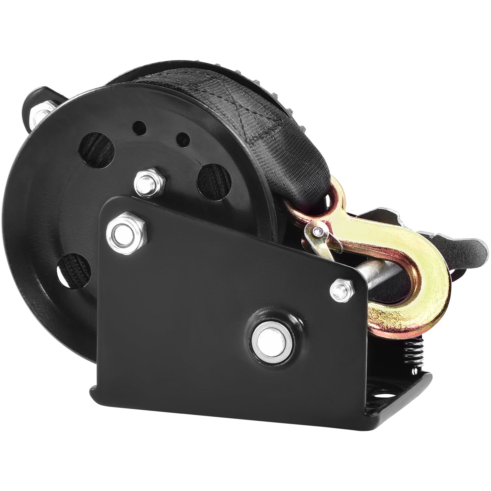 Hand Winch, 1200 lbs Pulling Capacity, Boat Trailer Winch Heavy Duty Rope Crank with 23 ft Polyester Strap and Two-Way Ratchet, Manual Operated Hand Crank Winch for Trailer, Boat or ATV Towing image 4