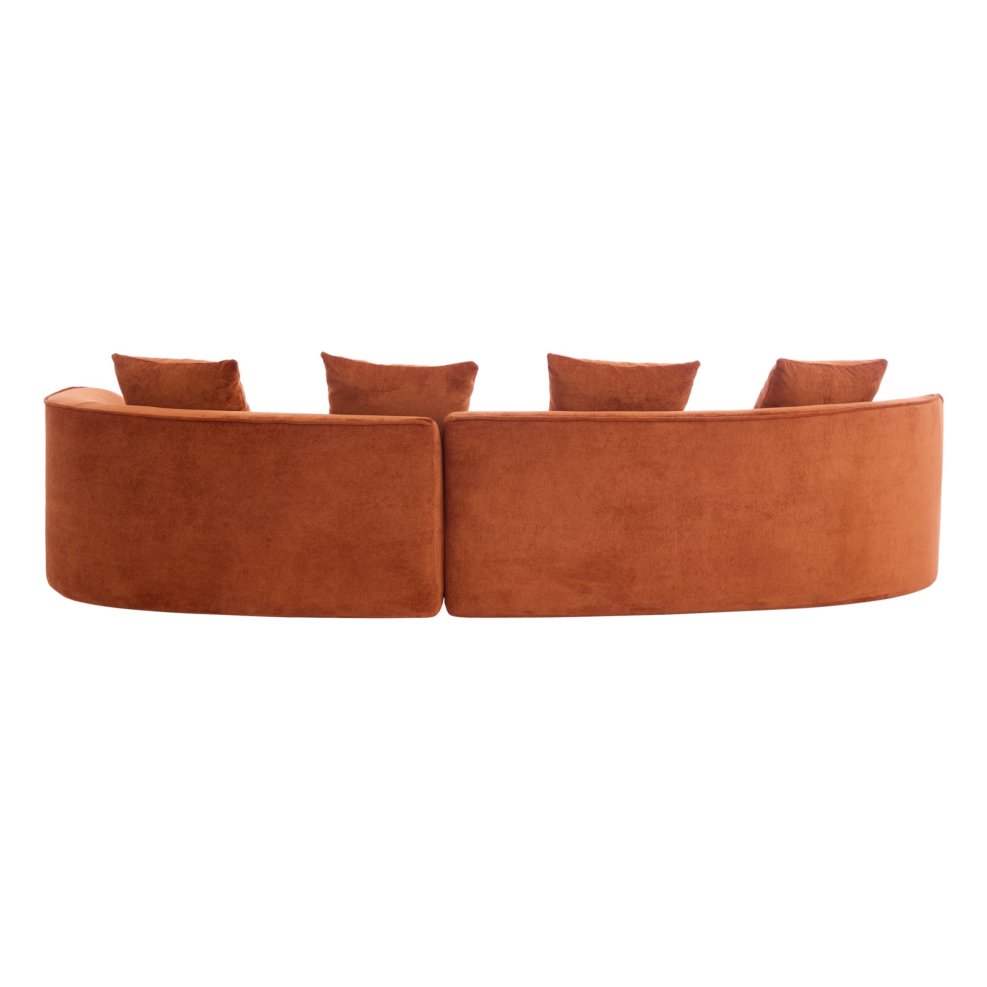126" Curved Sectional Sofa (Dark Orange-D28 Full Foam) image 6