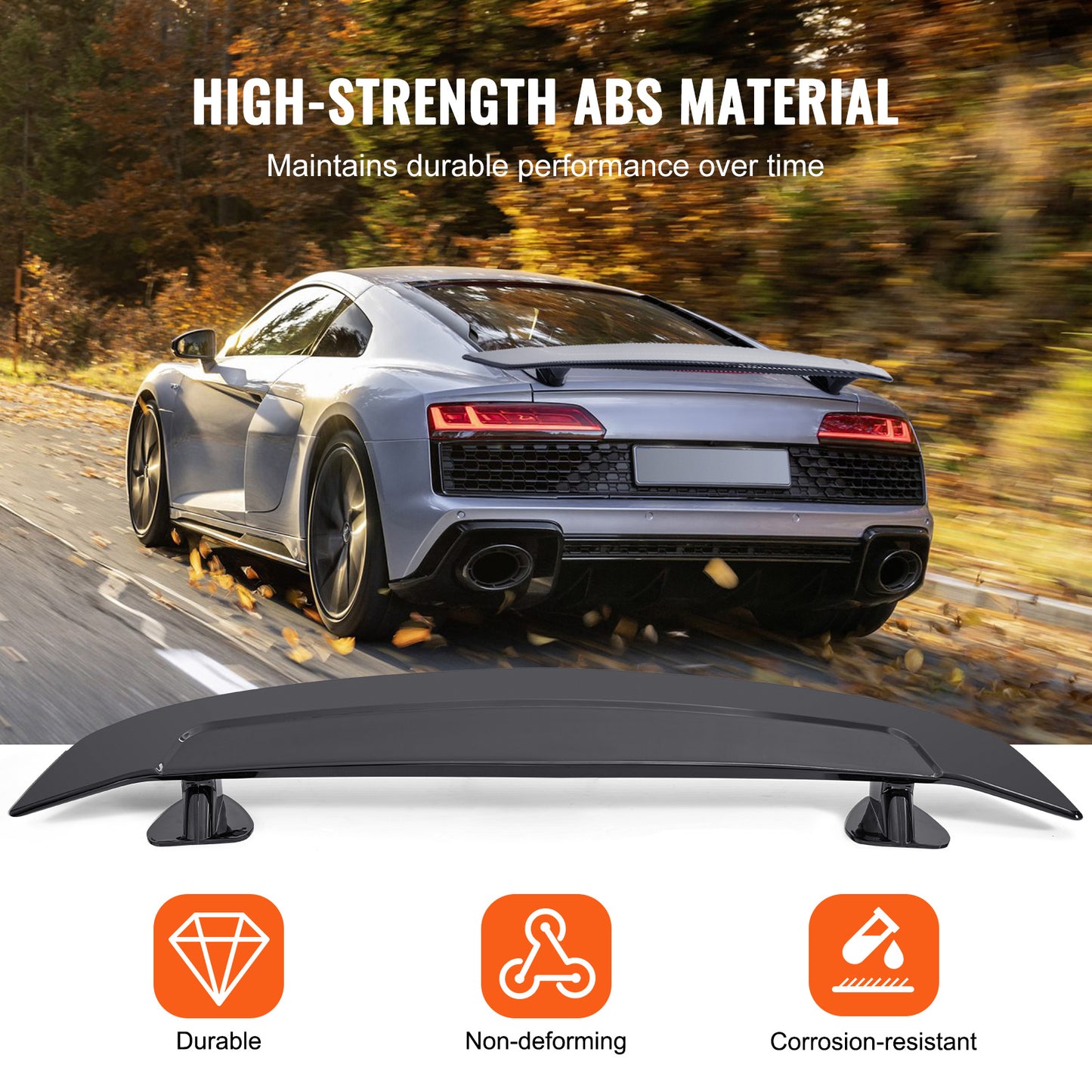 GT Wing Car Spoiler, 46.3 inch Universal Spoiler, Compatible with most Sedans and Coupes, High Strength ABS Material, Car Rear Spoiler Wing, Racing Spoiler BGW/JDM Drift Glossy Black image 3