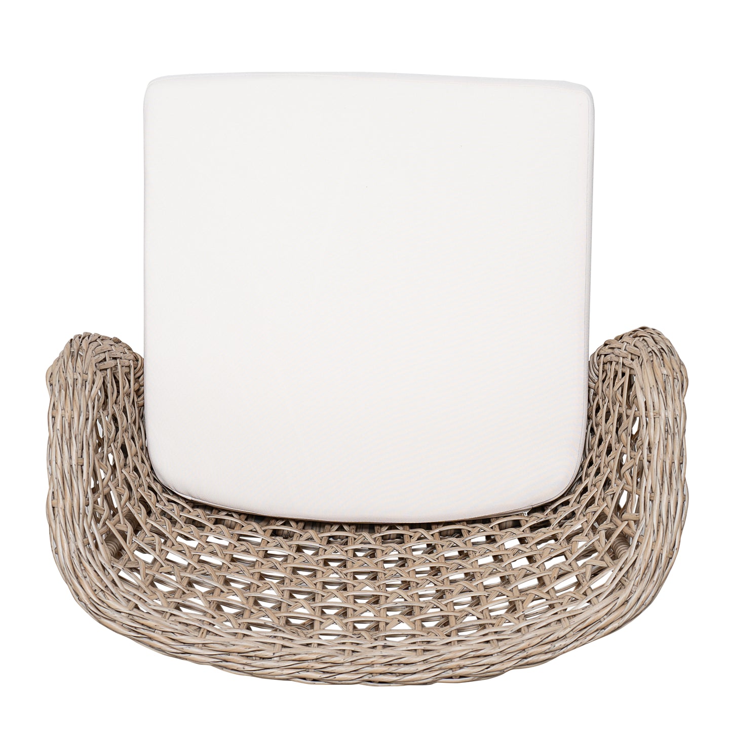 Outdoor Acacia Wood Bar Stools (Set of 2), Teak Finish Bar Height Chairs with Beige Cushion & Light Brown Wicker Back, Counter Height Stools for Patio, Poolside, Kitchen Island image 9