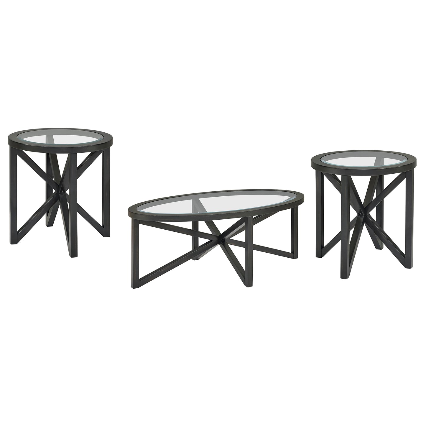 Modern simple glass coffee table, tempered glass coffee table solid wood base round transparent glass top modern living room terrace study coffee table image 5
