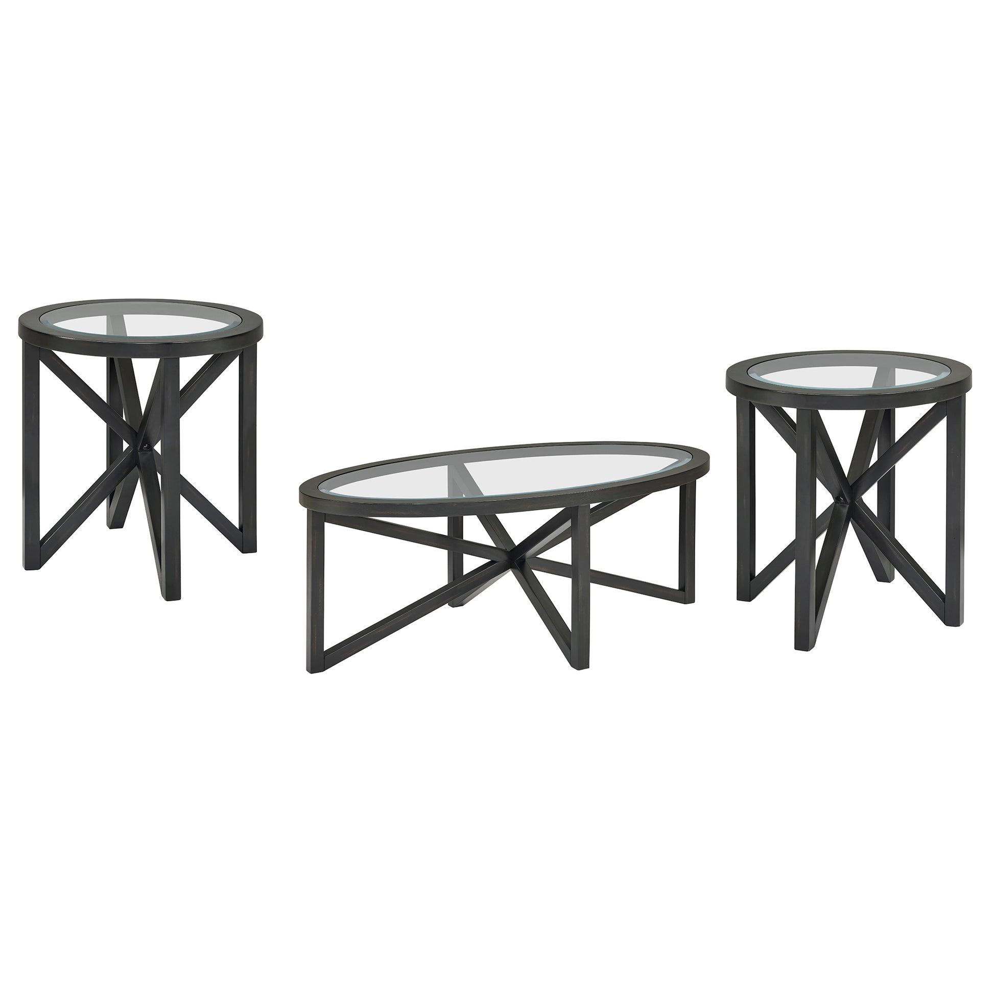 Modern simple glass coffee table, tempered glass coffee table solid wood base round transparent glass top modern living room terrace study coffee table image 5