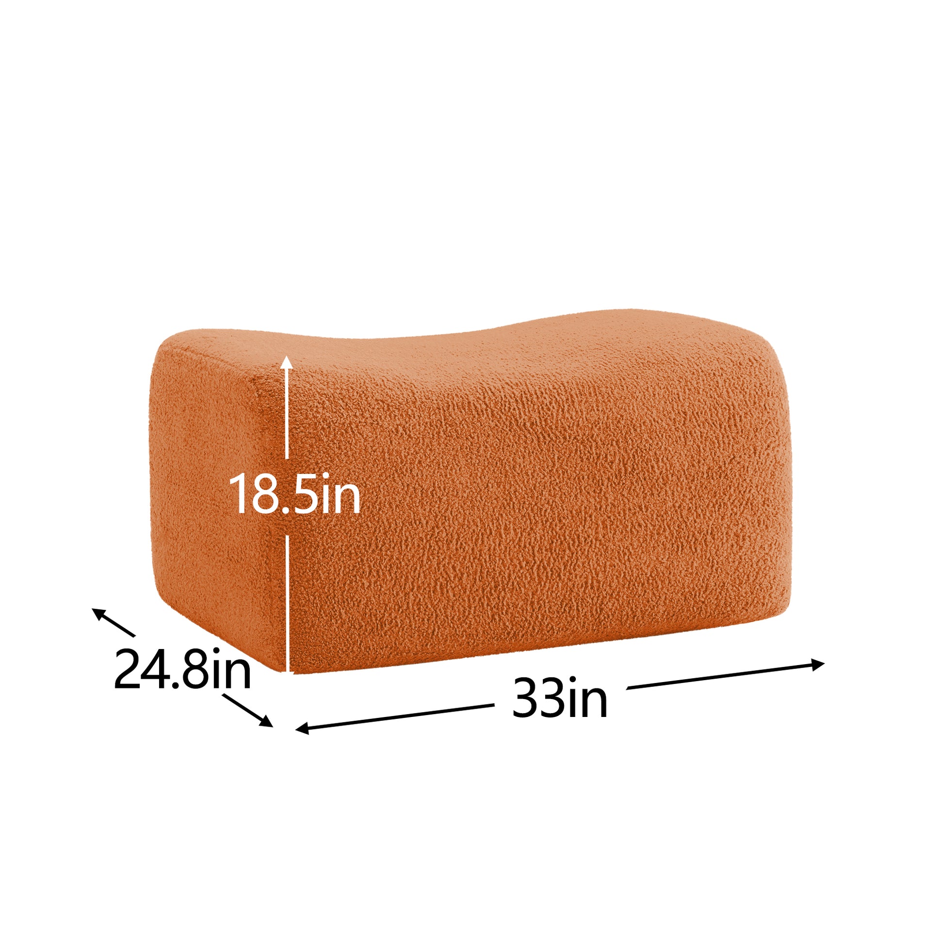 Ottoman Teddy Fabric-Orange image 2