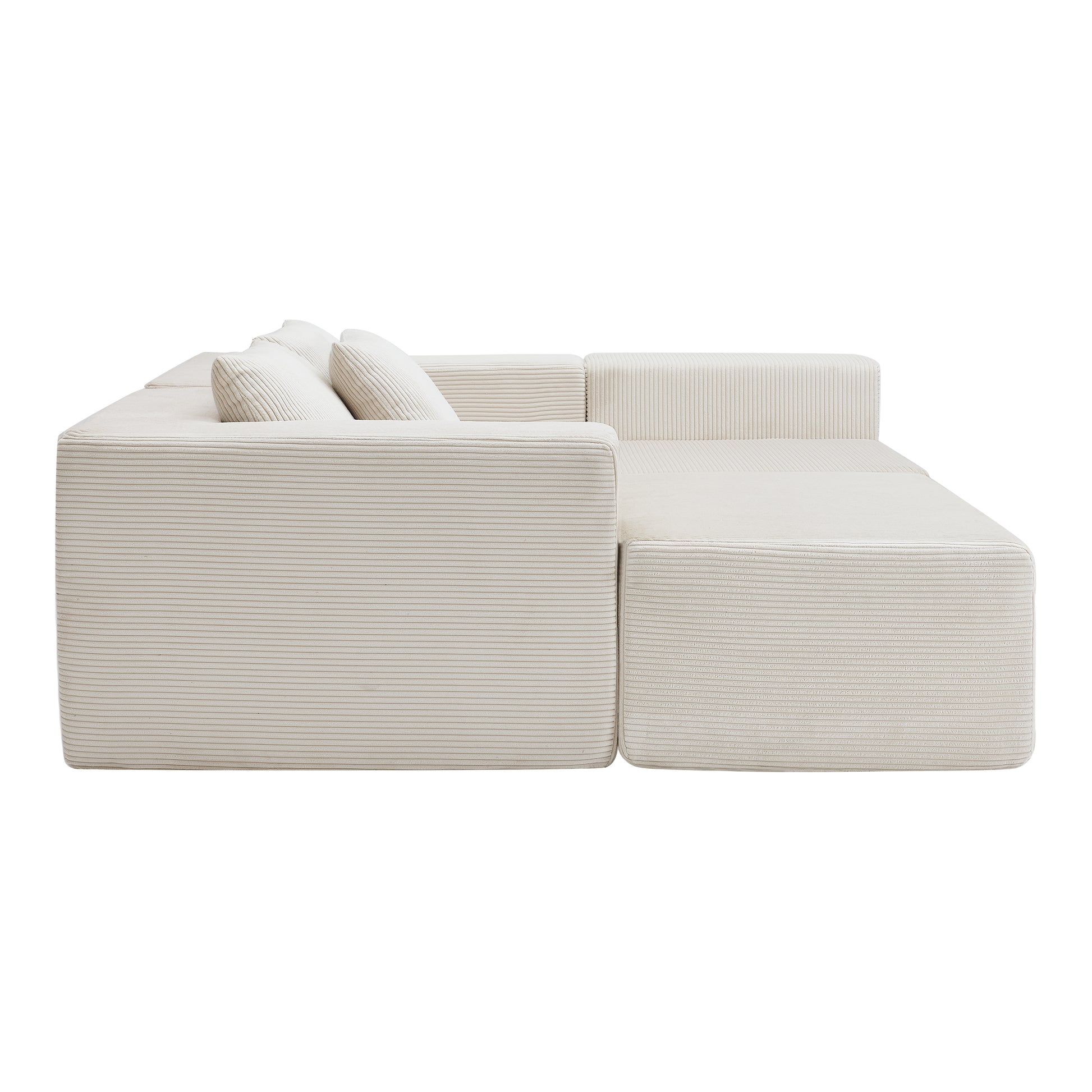 107" Compressed Sectional Sofas (Beige) image 8
