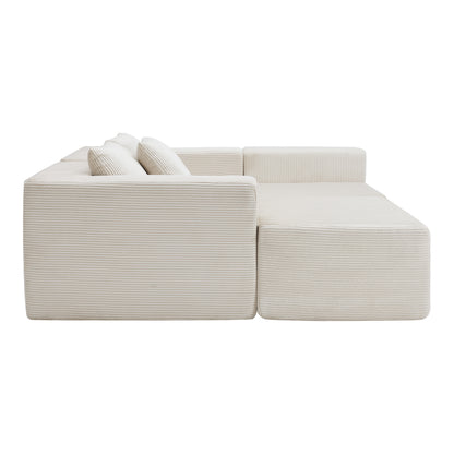 107" Compressed Sectional Sofas (Beige) image 8