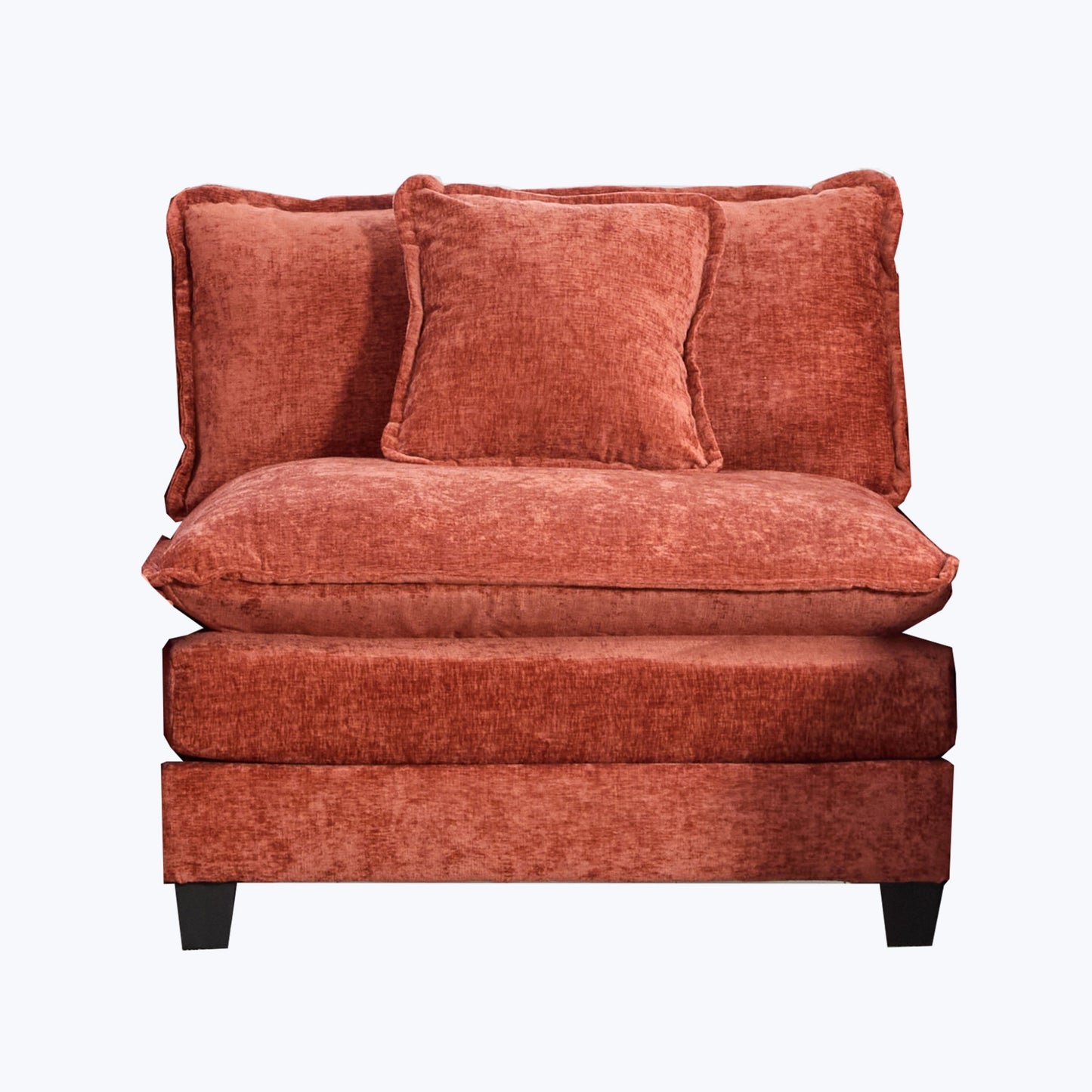 Cloud Sofa one Seat (Armrests are not included), Modern Sectional Couch, for Living Room Bedroom and Apartment, Comfy Double Layer Upholstered Seat Cushion, Breathable Chenille Fabric, Orange,SW501BOG image 1