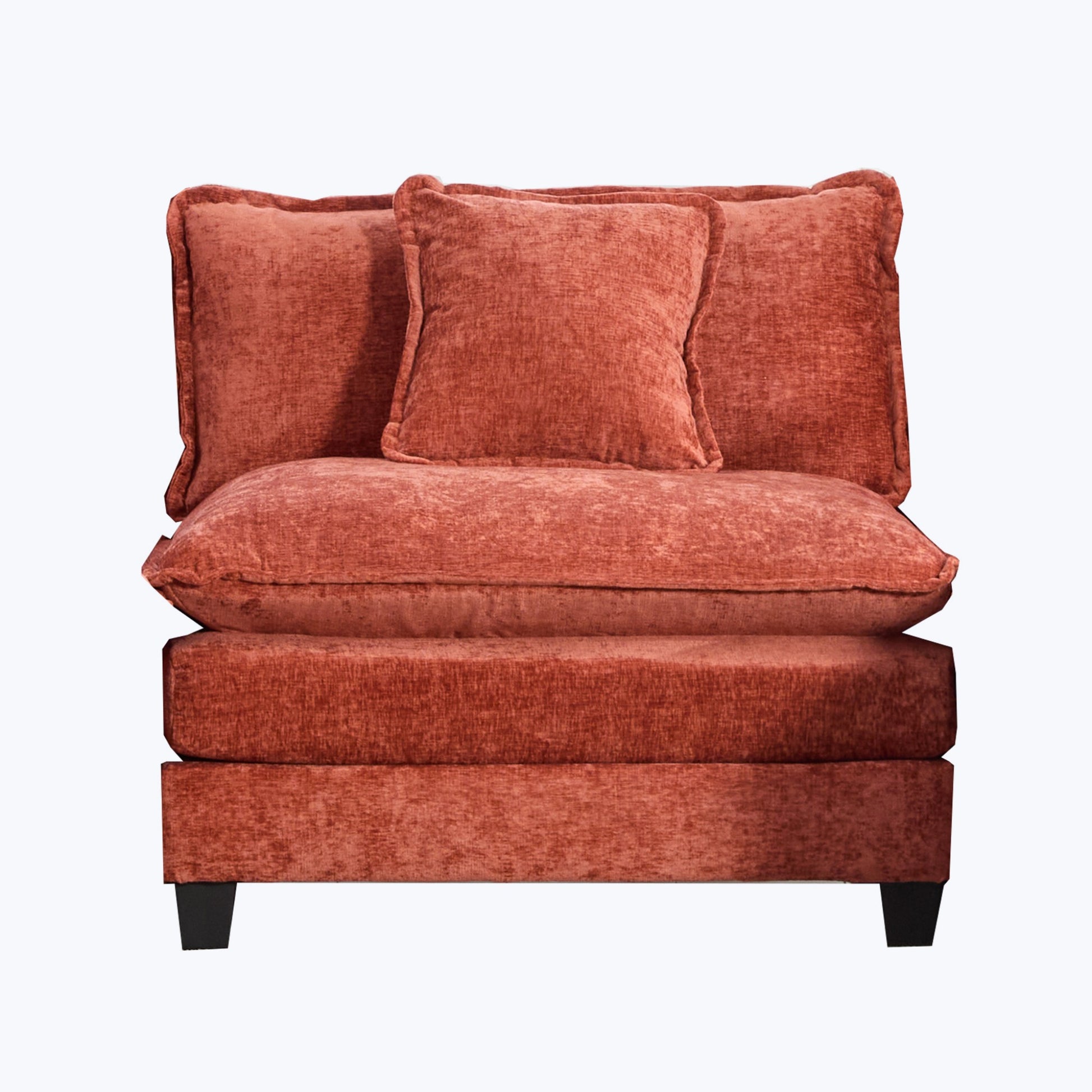 Cloud Sofa one Seat (Armrests are not included), Modern Sectional Couch, for Living Room Bedroom and Apartment, Comfy Double Layer Upholstered Seat Cushion, Breathable Chenille Fabric, Orange,SW501BOG image 1