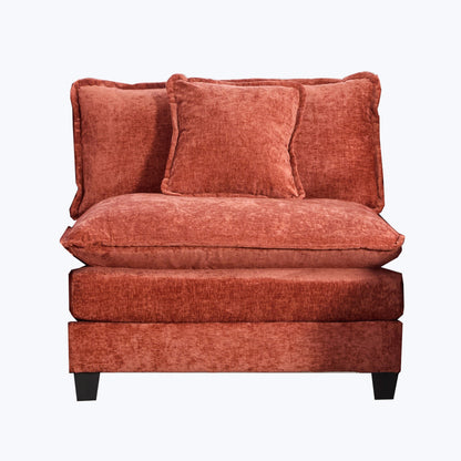 Cloud Sofa one Seat (Armrests are not included), Modern Sectional Couch, for Living Room Bedroom and Apartment, Comfy Double Layer Upholstered Seat Cushion, Breathable Chenille Fabric, Orange,SW501BOG image 1