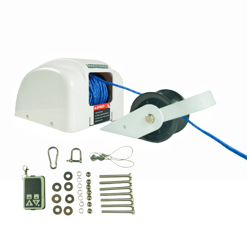 45LBS Electric Anchor Winch 12V with Wireless Remote, 100ft Rope Saltwater Marine Windlass, Automatic Reset, Free Fall for Fishing Boats, Speedboats, Motorboats up to 24ft image 1