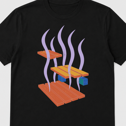 Thermal Bench Rhythm Sauna Graphic T-Shirt - POD-20260809-137_black_front_closeup_mockup