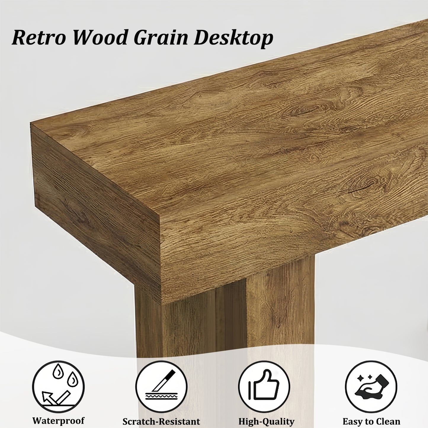 63'' Long Console Table, Farmhouse Entryway Table with Storage, Native Wood Grain Tree Scars, Wooden Rectangular Sofa Table Behind Couch for Entrance, Hallway, Living Room, Foyer (Natural Wood) image 5