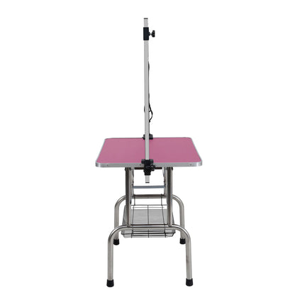 46" Folding Dog Pet Grooming Table Stainless Steel Frame Rubber Mat on Board with Adjustable Arm and Clamps pet dog Cat  image 4