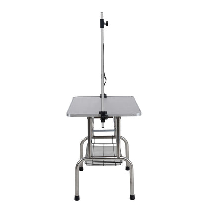 46" Folding Dog Pet Grooming Table Stainless Steel Frame Rubber Mat on Board with Adjustable Arm and Clamps pet dog Cat  image 4