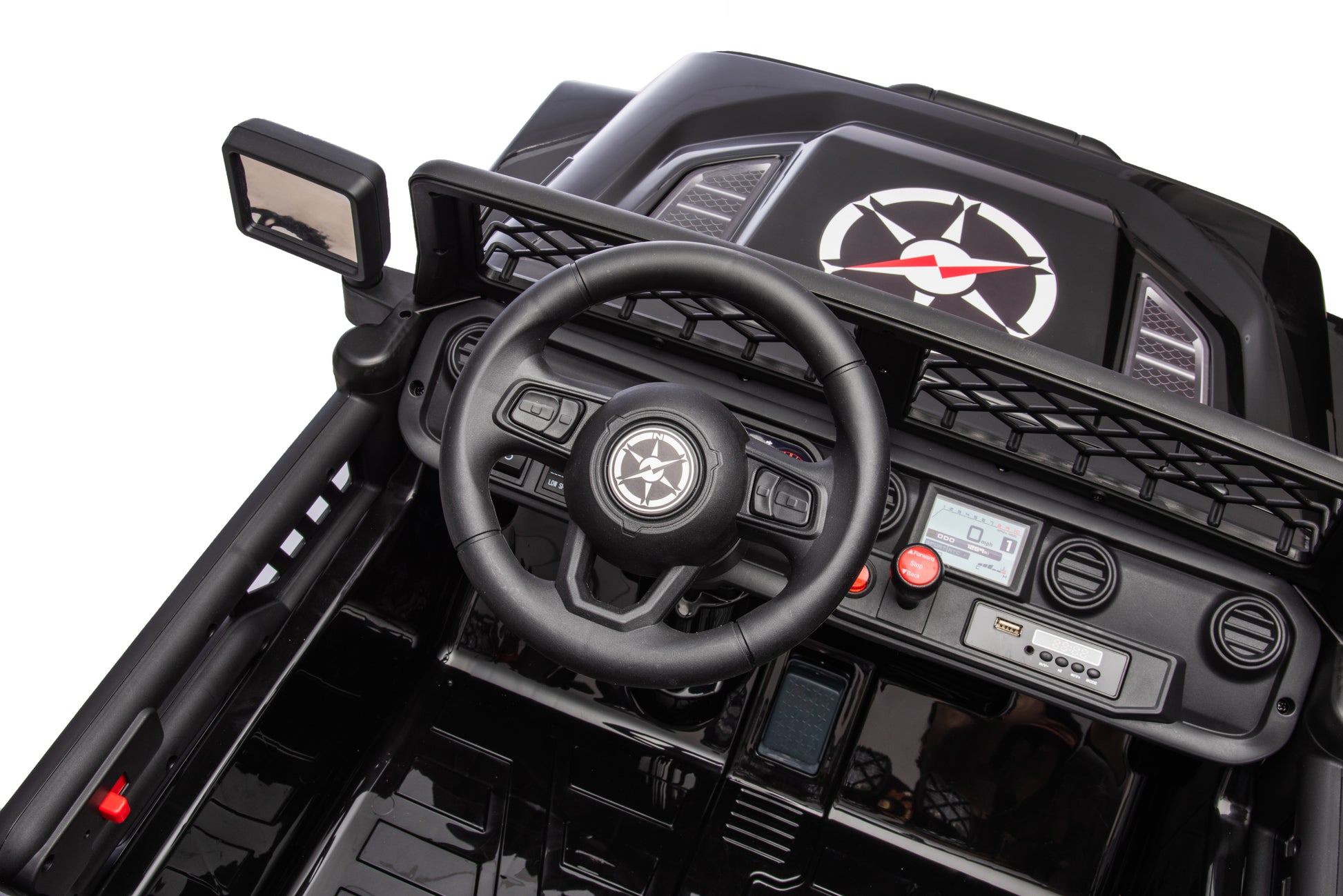 24V7Ah 2 Seater Ride on Jeep, Motor: 4WD × 550, 4-EVA Wheel Ride on Toys for Big Kids with Remote Control, LED Lights & Music, Suspension Spring - Ages 3+ image 7