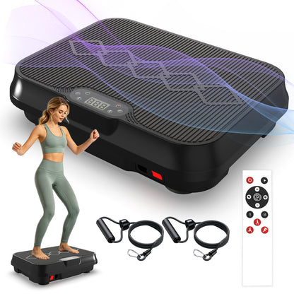 Vibration Plate Exercise Machine, Whole Body Workout Platform with Remote Control, Resistance Bands, Vibration Platform for Home Gym image 6