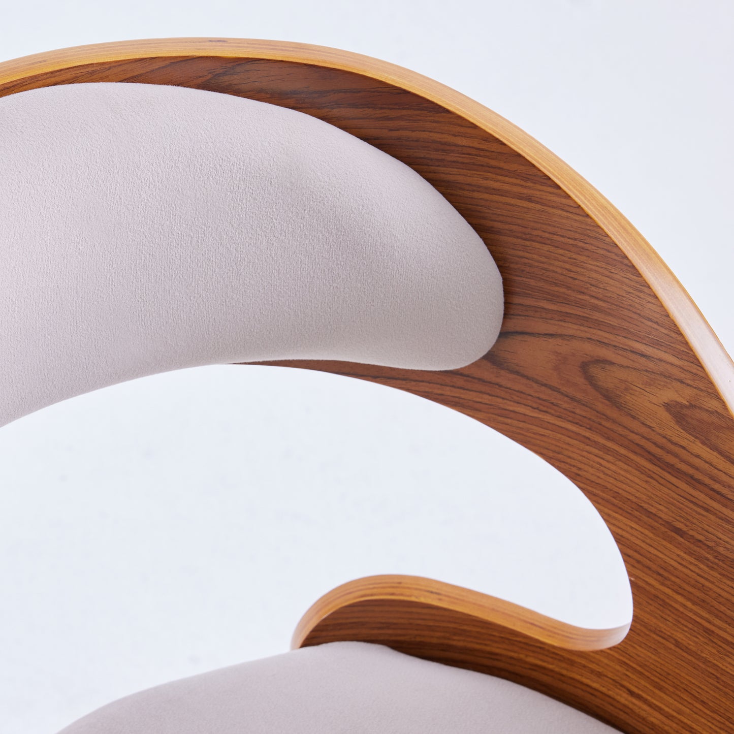 Wood Dining Chairs, Modern Upholstered Dining Chairs with Curved Backrest for Kitchen, Dining Room, Living Room image 2