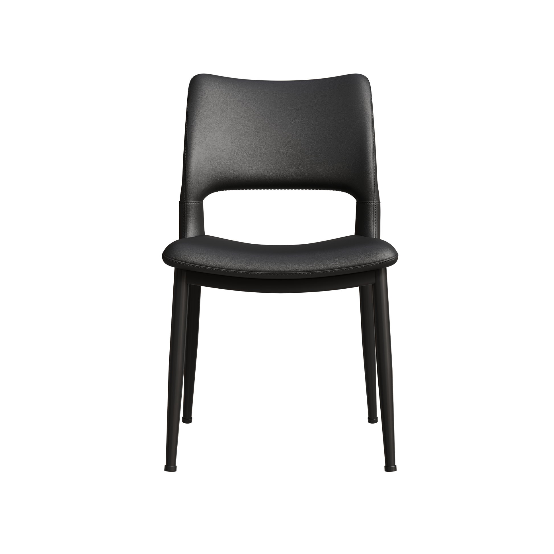 Modern minimalist black PU leather Dining Chairs Set of 2, comfortable backrest design, metal leg support, suitable for restaurants, kitchens, and offices. image 8