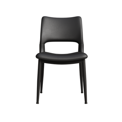 Modern minimalist black PU leather Dining Chairs Set of 2, comfortable backrest design, metal leg support, suitable for restaurants, kitchens, and offices. image 8