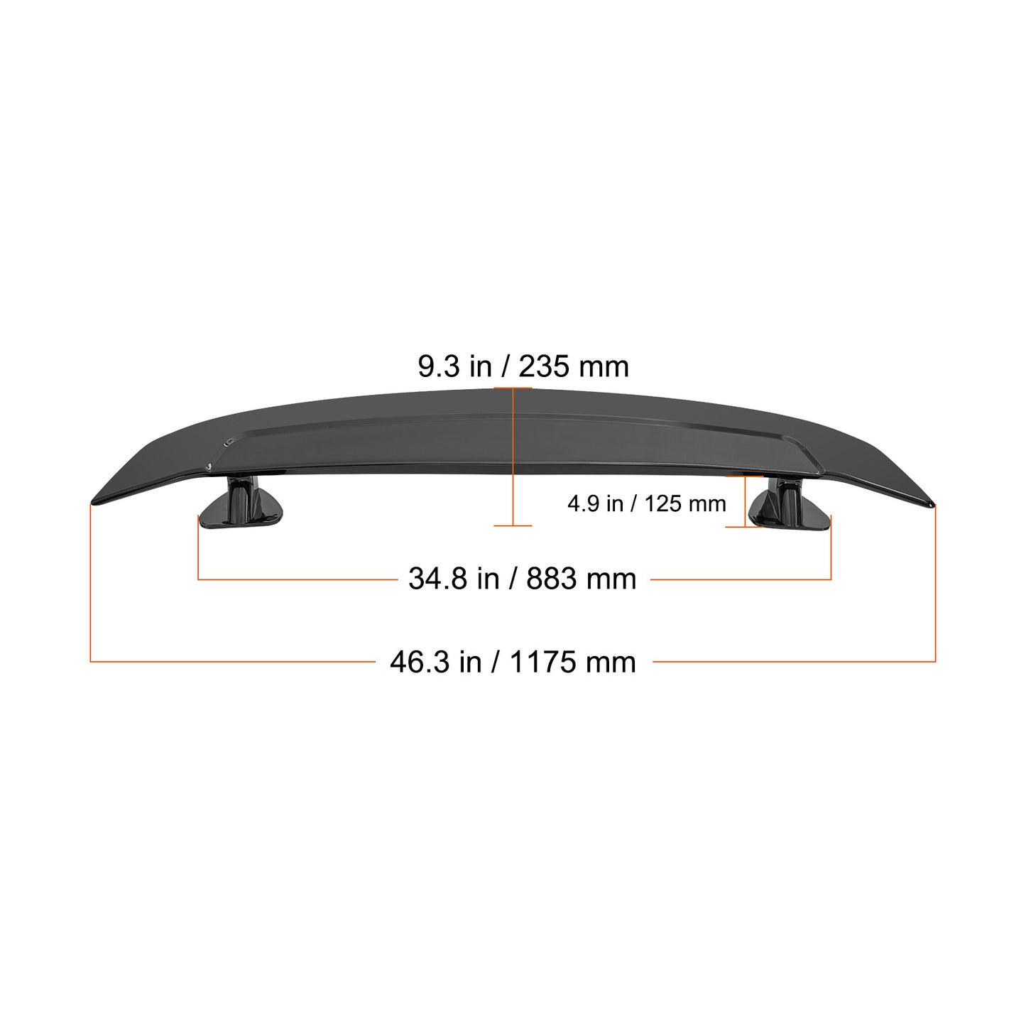 GT Wing Car Spoiler, 46.3 inch Universal Spoiler, Compatible with most Sedans and Coupes, High Strength ABS Material, Car Rear Spoiler Wing, Racing Spoiler BGW/JDM Drift Glossy Black image 10
