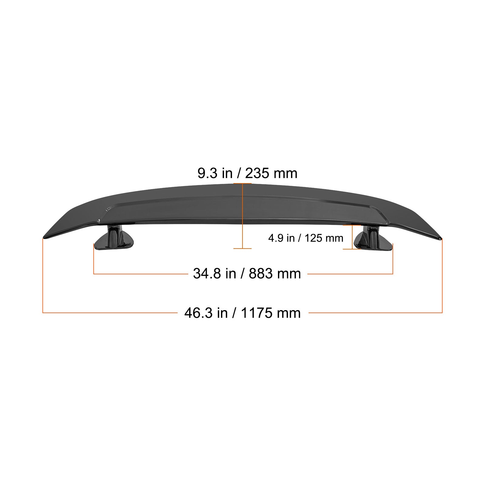 GT Wing Car Spoiler, 46.3 inch Universal Spoiler, Compatible with most Sedans and Coupes, High Strength ABS Material, Car Rear Spoiler Wing, Racing Spoiler BGW/JDM Drift Glossy Black image 10