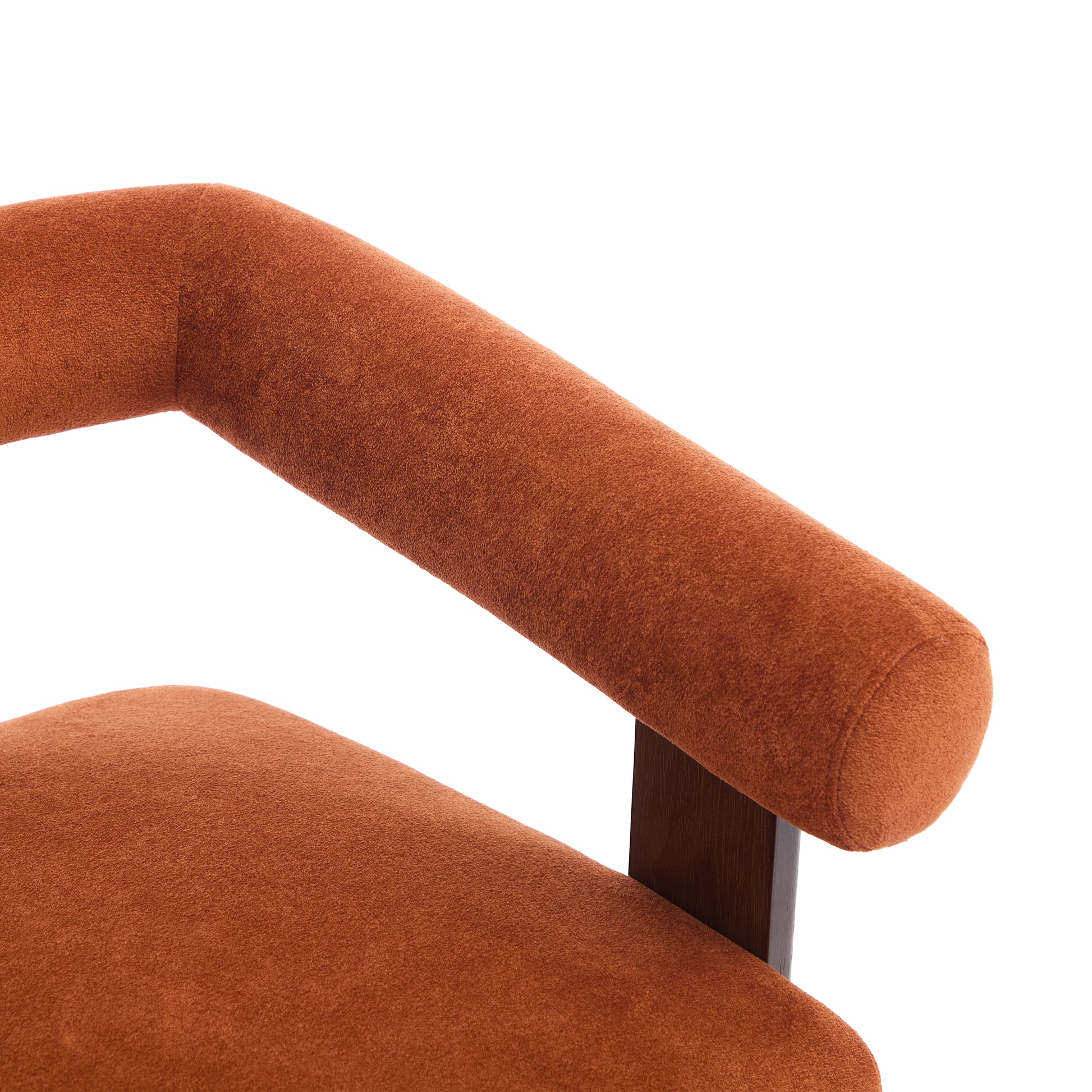 Round armrest loveseat(Dark orange+Brown) image 8