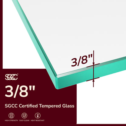 56"-60"W x 80"H Frameless Double Sliding Shower Door, 3/8 inches (10mm) Thick SGCC Tempered Glass Door, Brushed Gold image 12