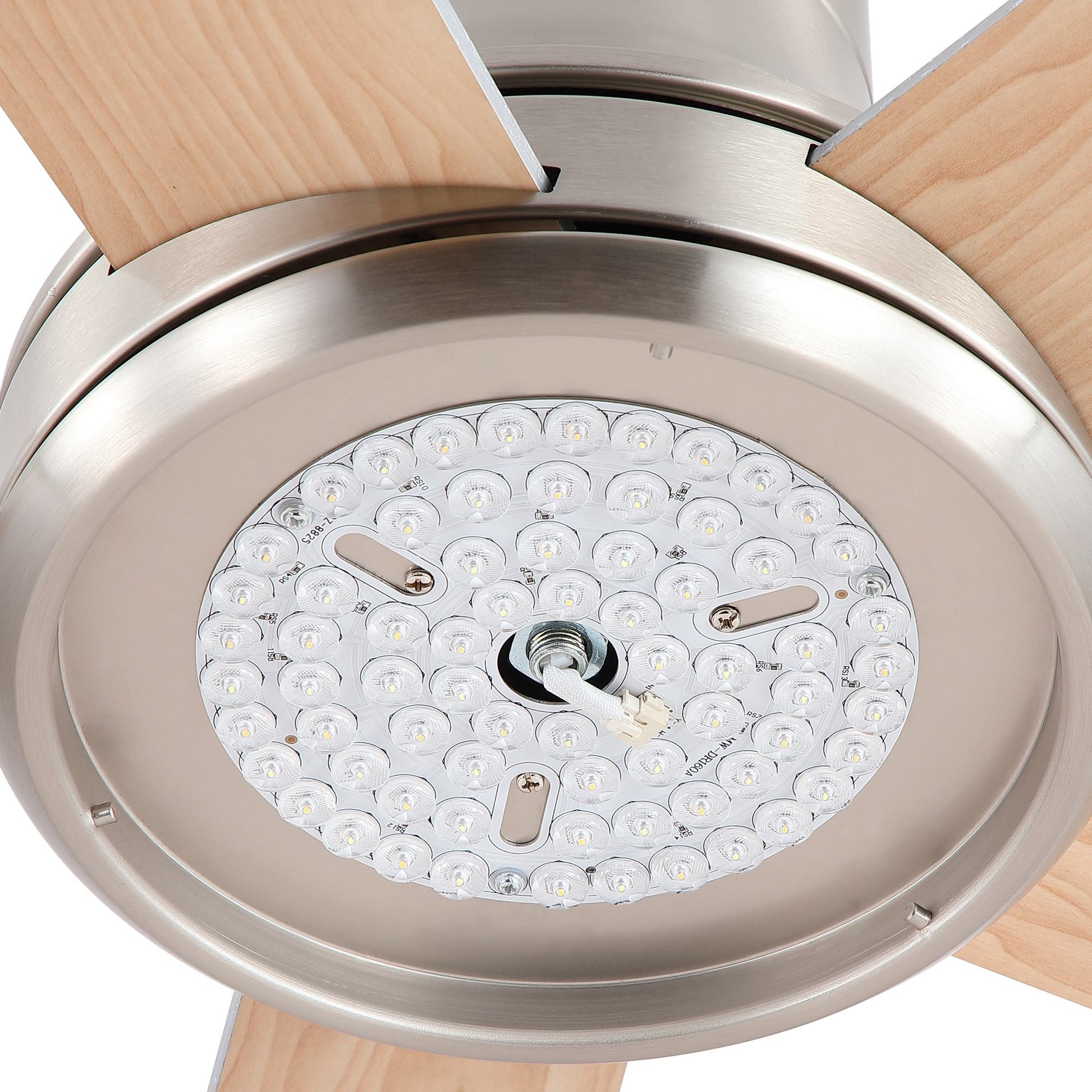 52 in. Farmhouse Brushed Nickel Integrated LED Smart Ceiling Fan with DC Remote Control for Bedroom, Living Room image 9