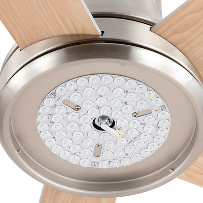 52 in. Farmhouse Brushed Nickel Integrated LED Smart Ceiling Fan with DC Remote Control for Bedroom, Living Room image 9