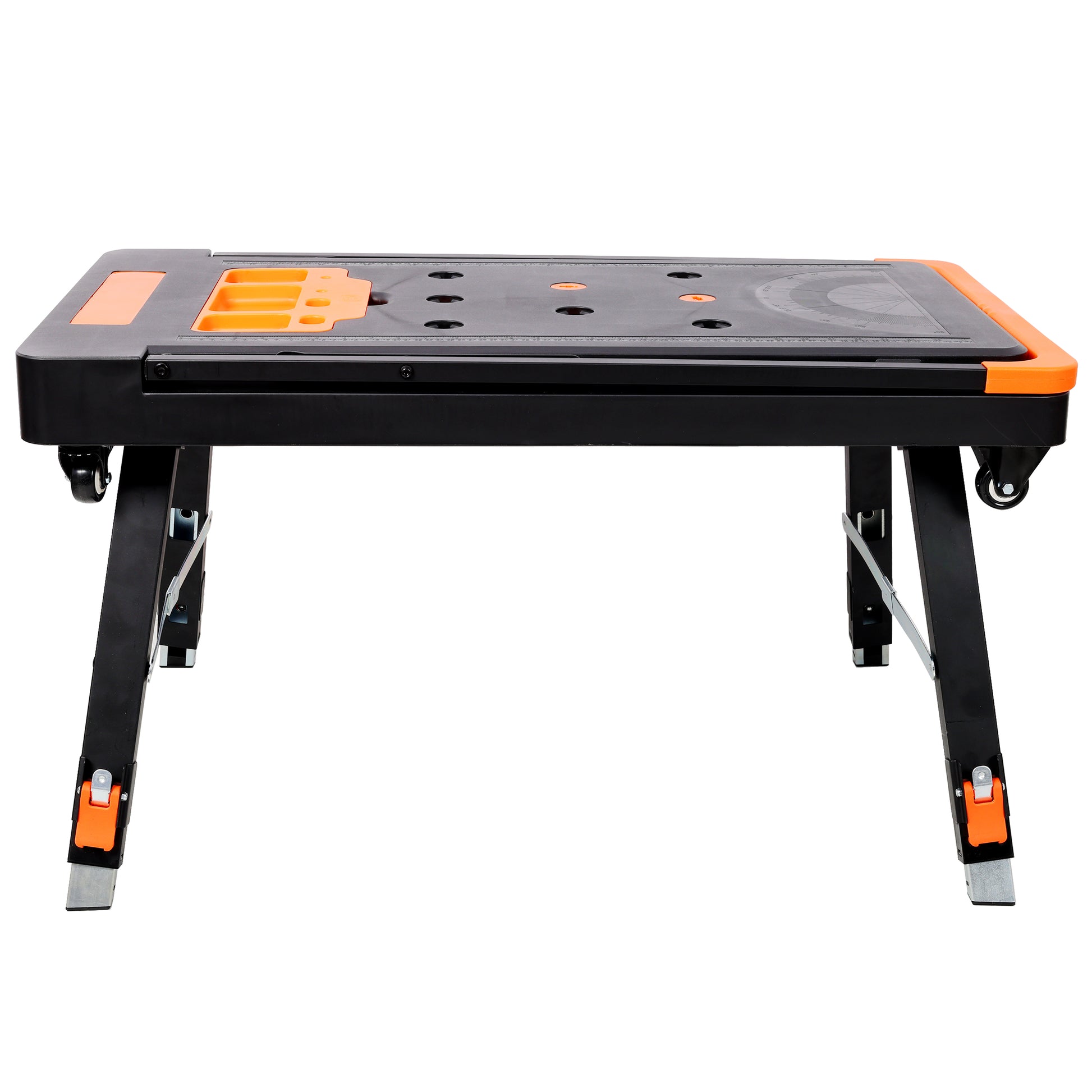 8-in-1 Multifunctional Folding Work Table with US Standard Socket, Portable Heavy Duty Workbench with Wheels for Garage Workshop Home Use image 5