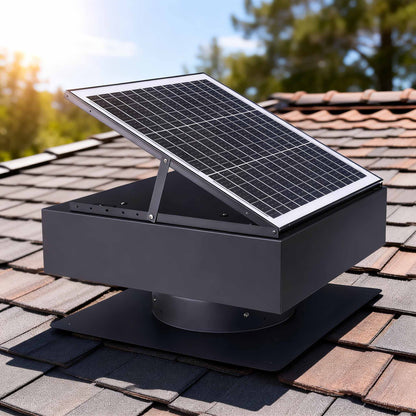 12" Solar Roof Vent Fan,40W Dual Power Attic Exhaust Fan with 3-Speed Remote & 25°C Auto Start,1200 CFM,MPPT Controller Solar Ventilator image 2
