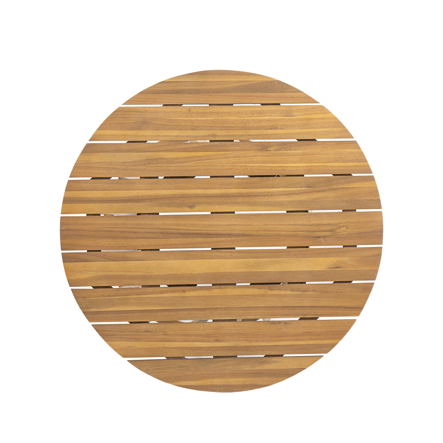 Outdoor 3-Pieces Acacia Wood Dining Set,Round Bistro Set, Teak image 3