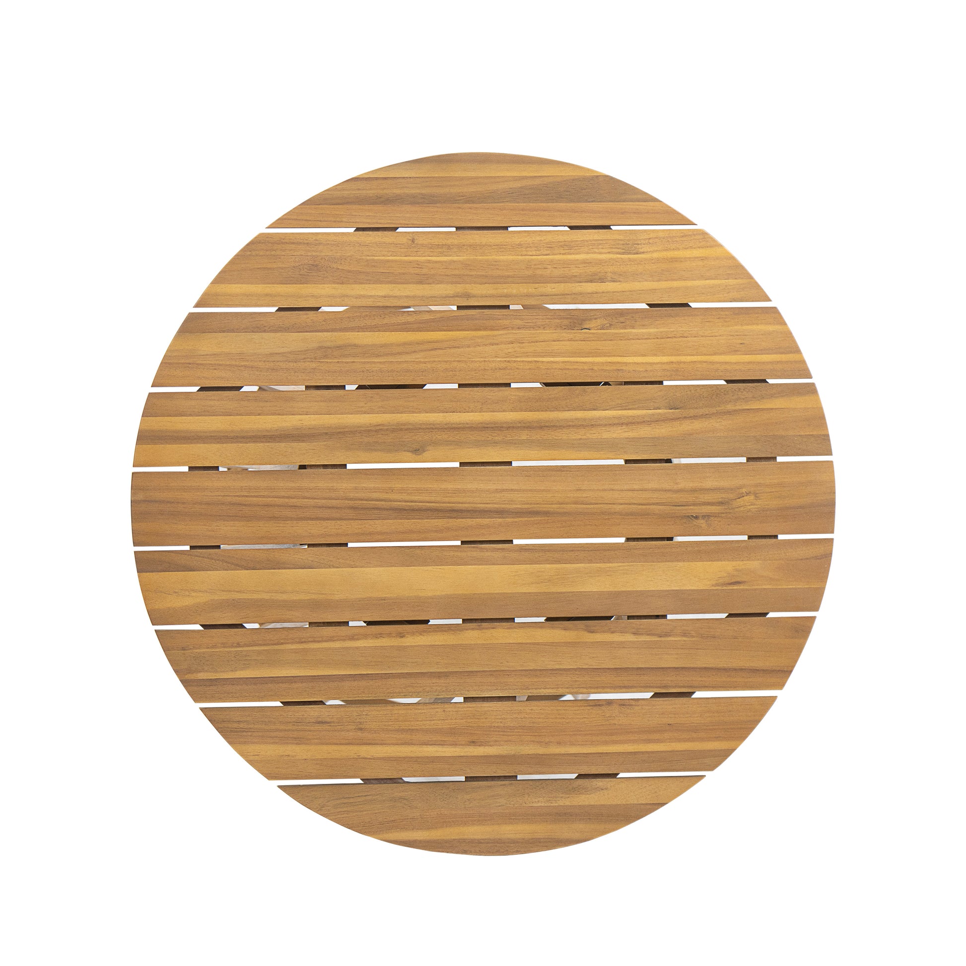 Outdoor 3-Pieces Acacia Wood Dining Set,Round Bistro Set, Teak image 3