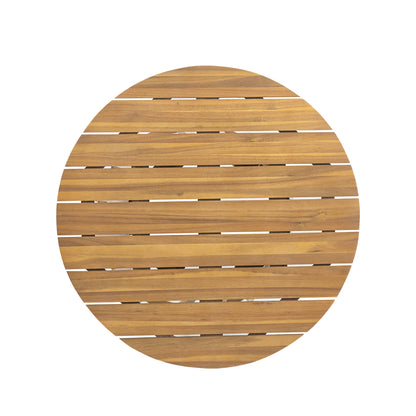 Outdoor 3-Pieces Acacia Wood Dining Set,Round Bistro Set, Teak image 3