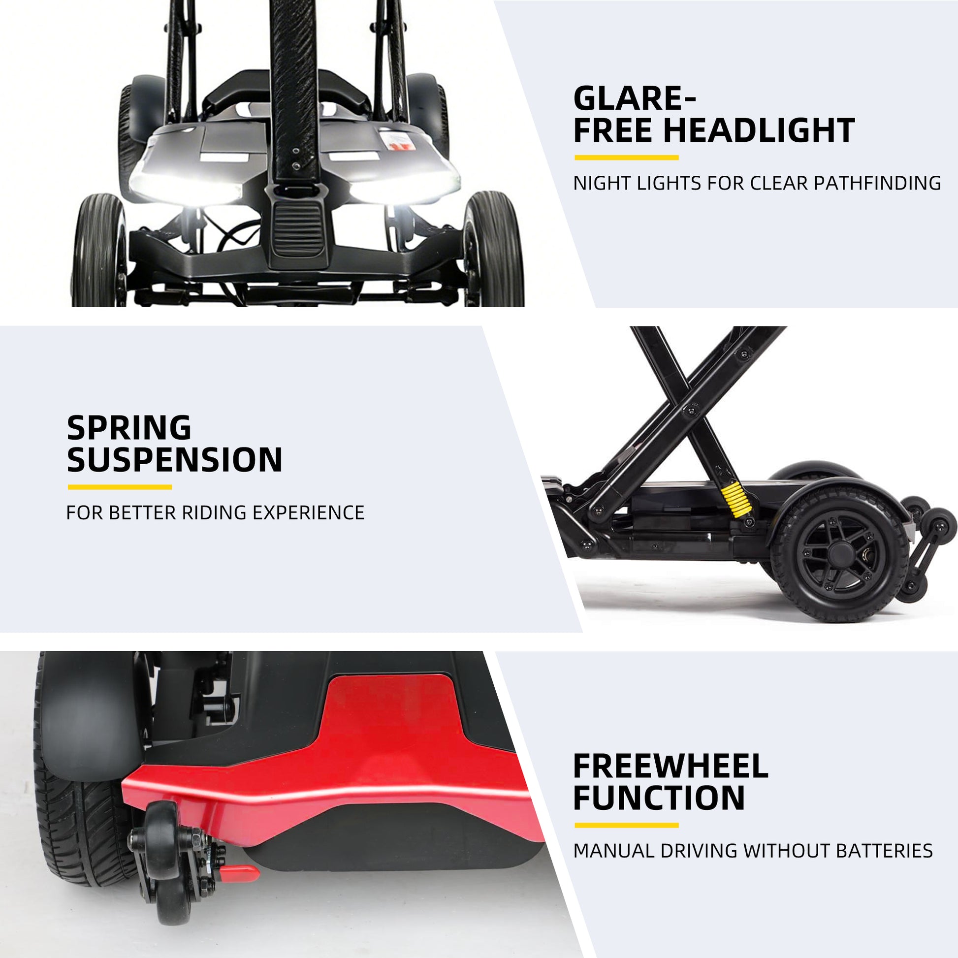 SOLAX 4-Wheel Remote Folding Mobility Scooter for Adults and Seniors, super lightweight and compact plus NFC Electric Foldable Mobility Scooter With Suspenion capacity. image 5
