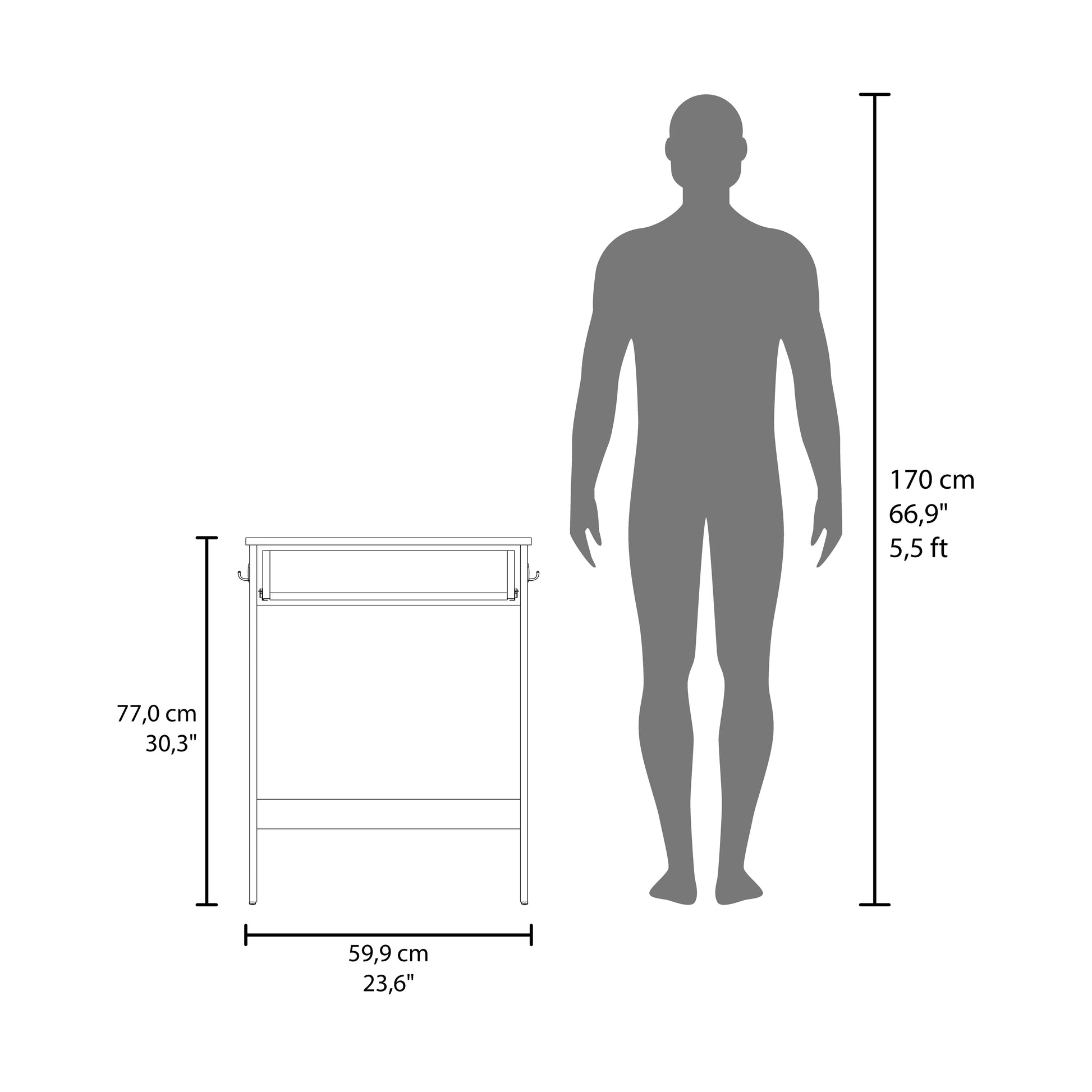 Computer Desk, 1 Drawer, 4 Legs, Natural Oak image 3