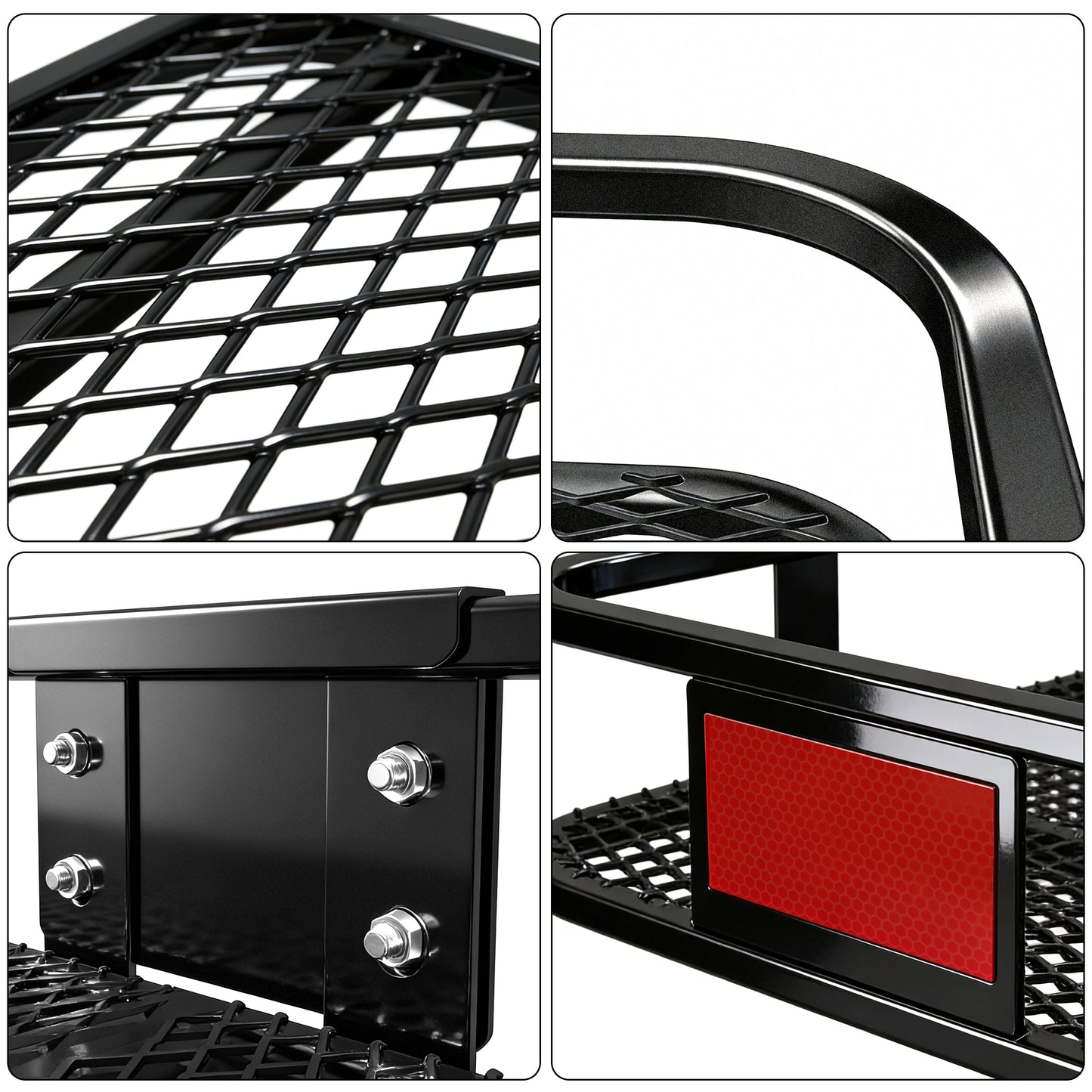 Heavy Duty Folding Hitch mount Cargo Carrier Load Capacity 500Lbs 60"(L)X 20"(W)X 6"(H) Trailer Fold up Luggage Basket with Stablizer Waterproof Bag Net Ratchet Straps Combination Lock for SUV Pickup image 5