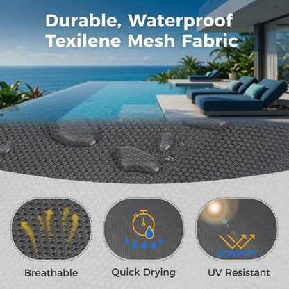 Set of 4, Heavy duty Metal Grey Outdoor Patio Chair – All Weather Textilene image 3