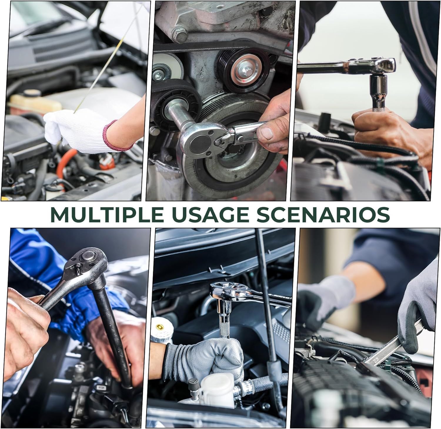 46pcs 1/4" Socket and Drive Tool Set Mechanics Tools Kit Sockets Set Metric Drive Socket Set, Drive Sizes with Plastic image 6