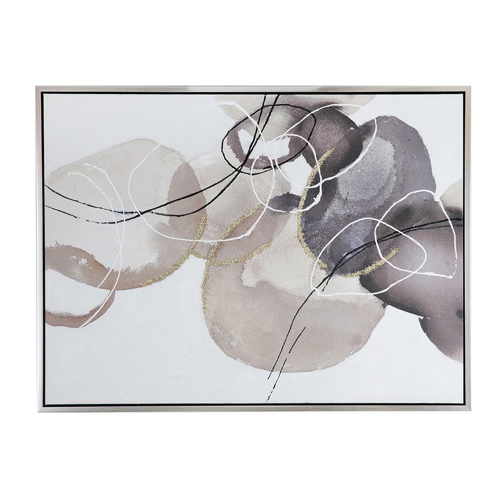 47" x 35.5" Large Modern Oil Painting, Hand Painted Abstract Gray Brown Watercolor Texture image 5