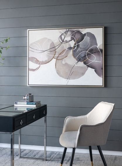 47" x 35.5" Large Modern Oil Painting, Hand Painted Abstract Gray Brown Watercolor Texture image 9