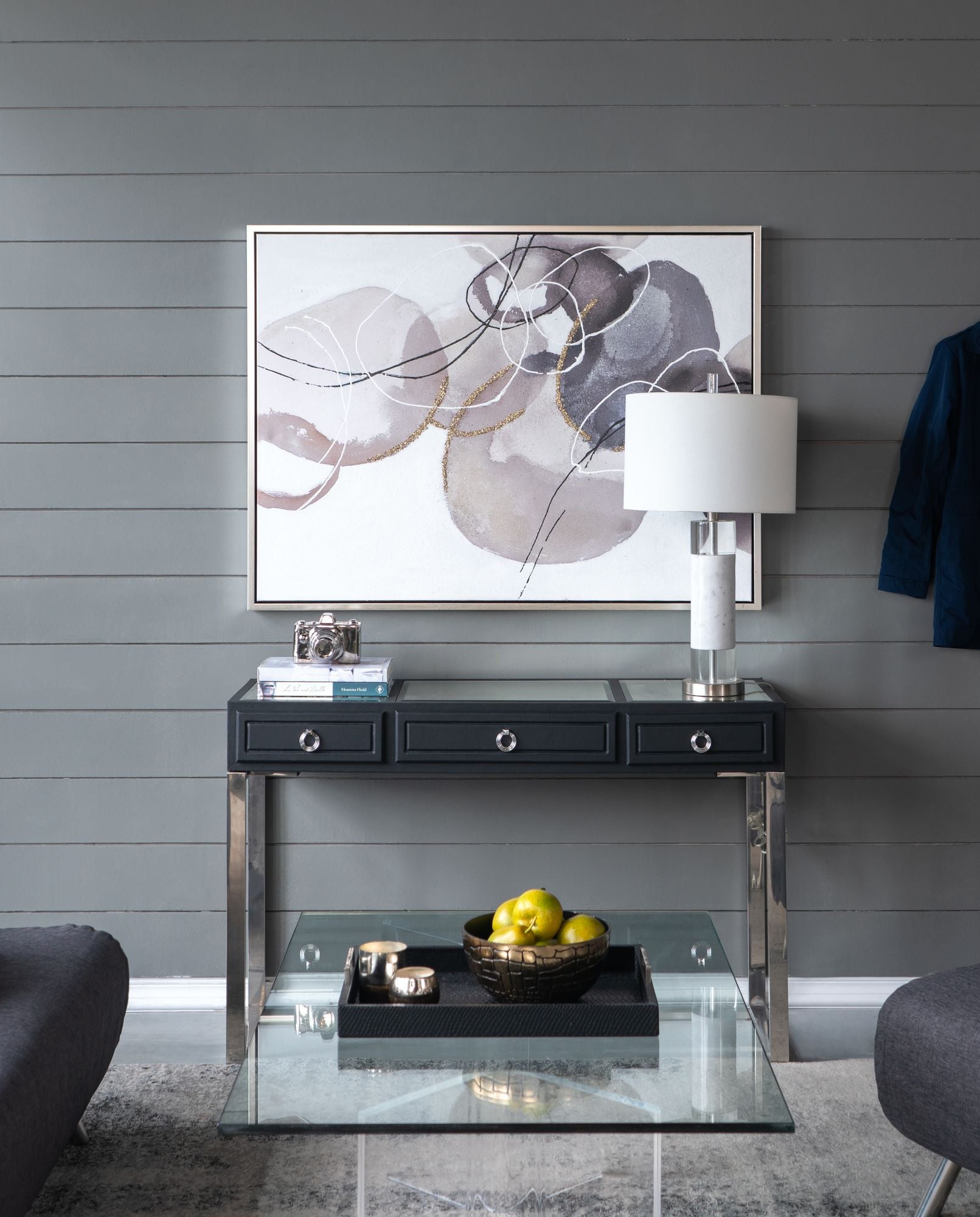 47" x 35.5" Large Modern Oil Painting, Hand Painted Abstract Gray Brown Watercolor Texture image 8
