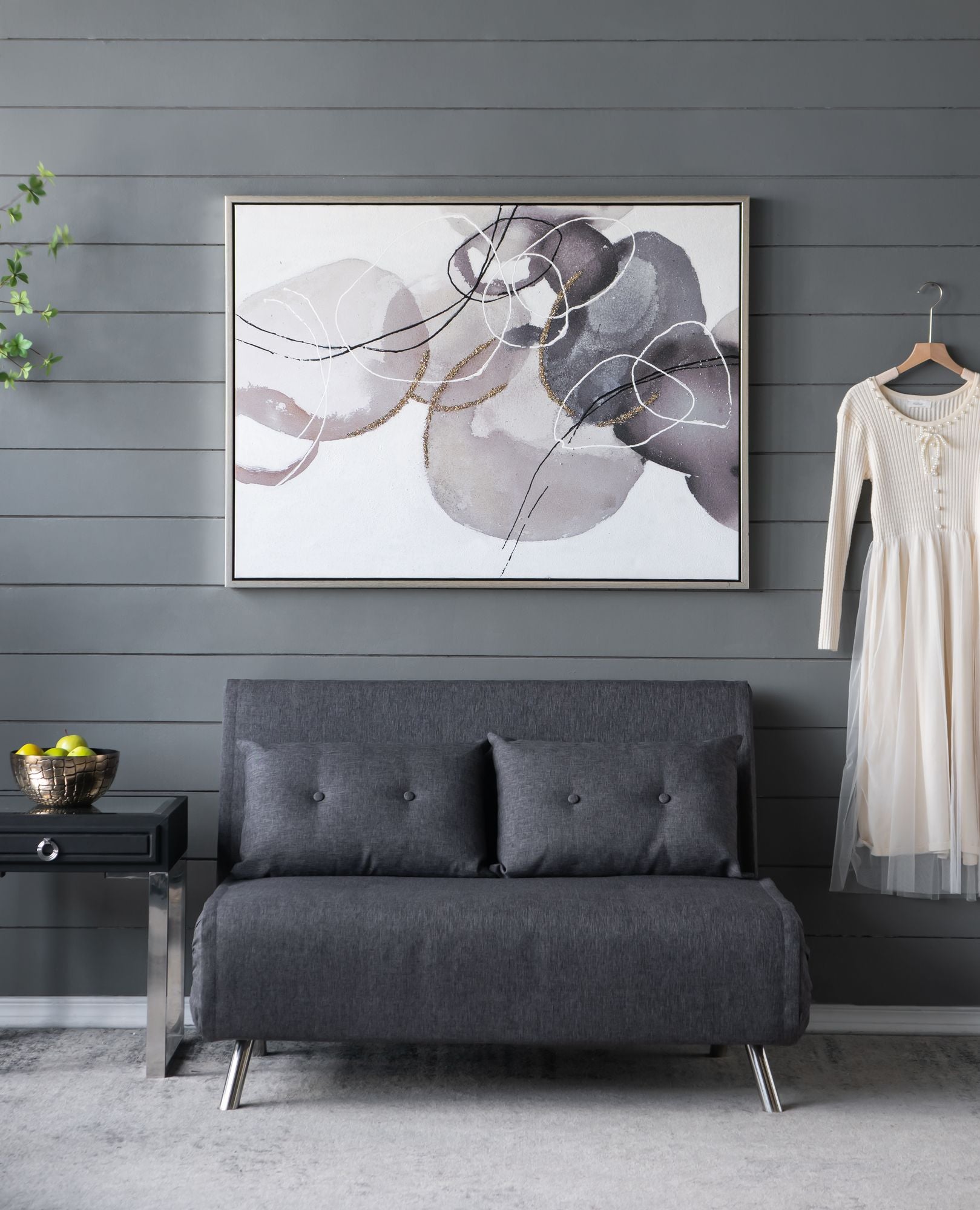 47" x 35.5" Large Modern Oil Painting, Hand Painted Abstract Gray Brown Watercolor Texture image 4