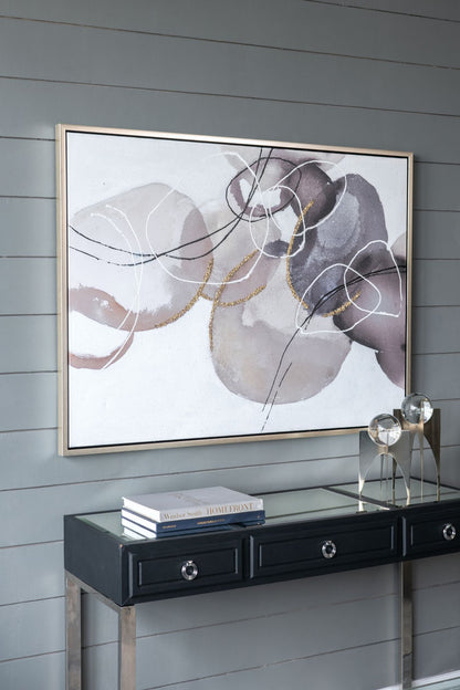 47" x 35.5" Large Modern Oil Painting, Hand Painted Abstract Gray Brown Watercolor Texture image 2