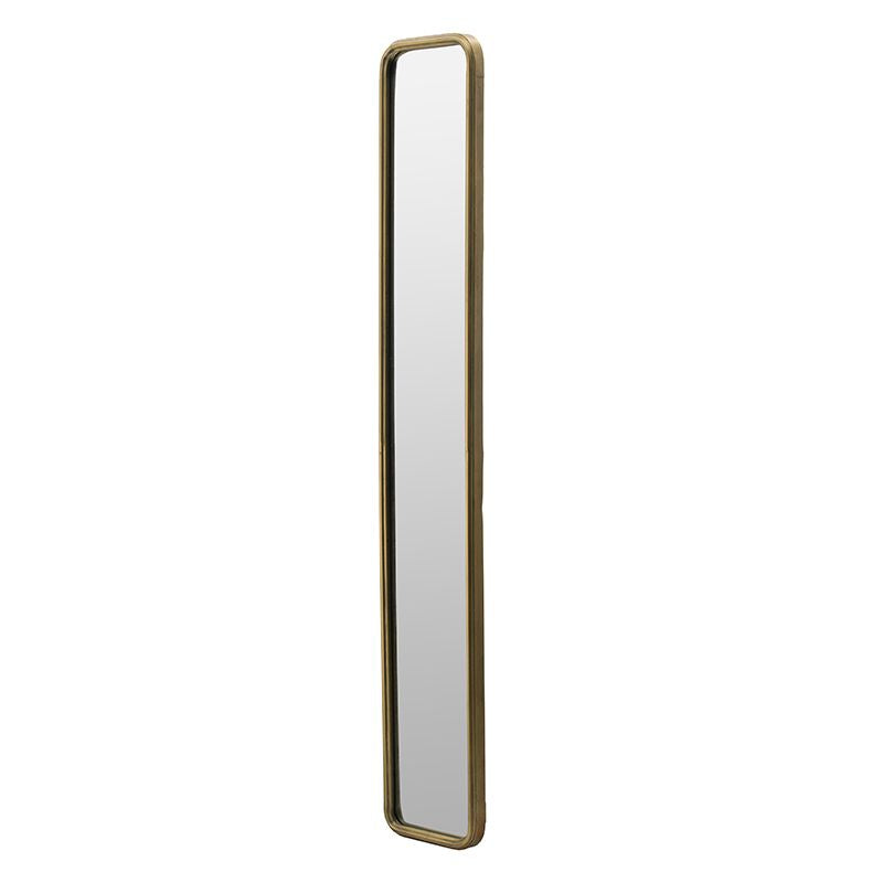 Narrow mirror for entryway with gold frame