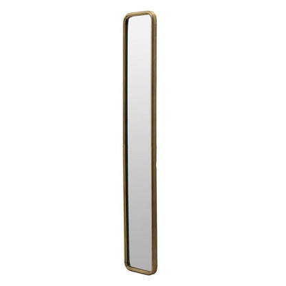 Narrow mirror for entryway with gold frame