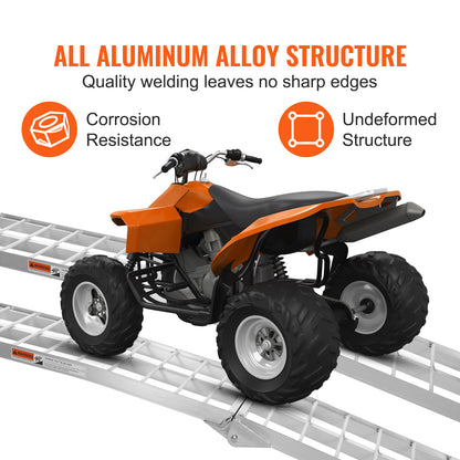 Aluminum Ramp 1500 LBS Foldable Loading Ramps for Pickup Trucks Bed 2 PCS image 3