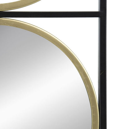 47.2" Eclectic Styling Metal Beaded Black Wall Mirror with Contemporary Design for Bedroom,Liveroom & Entryway image 1