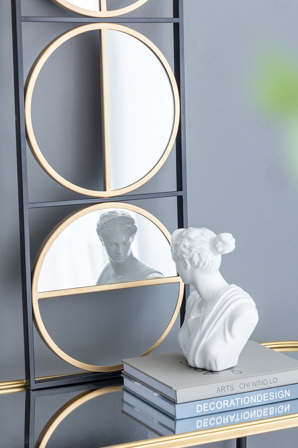47.2" Eclectic Styling Metal Beaded Black Wall Mirror with Contemporary Design for Bedroom,Liveroom & Entryway image 9