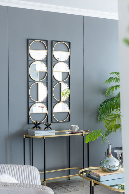 47.2" Eclectic Styling Metal Beaded Black Wall Mirror with Contemporary Design for Bedroom,Liveroom & Entryway image 7