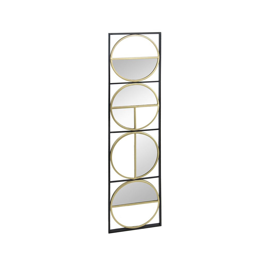 47.2" Eclectic Styling Metal Beaded Black Wall Mirror with Contemporary Design for Bedroom,Liveroom & Entryway image 5
